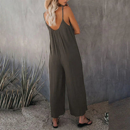 🎁Limited time 49% OFF⏳Loose Sleeveless Strap Stretchy Jumpsuit