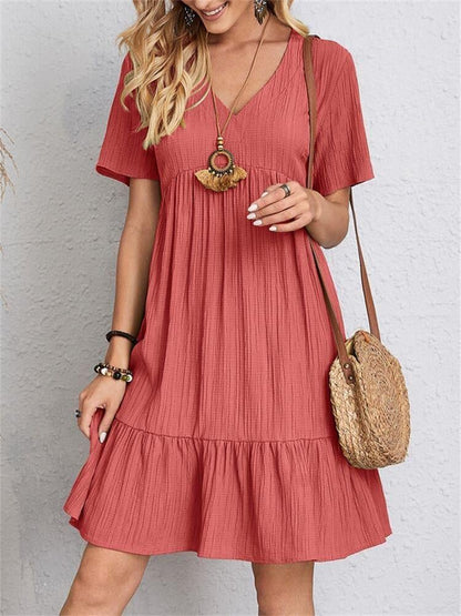🎁Hot Sale 40% OFF⏳Retro V-neck Loose Casual Dress