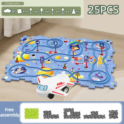 🎁[Best Gift For Kid]🚗Children's Educational Puzzle Track Car Play Set