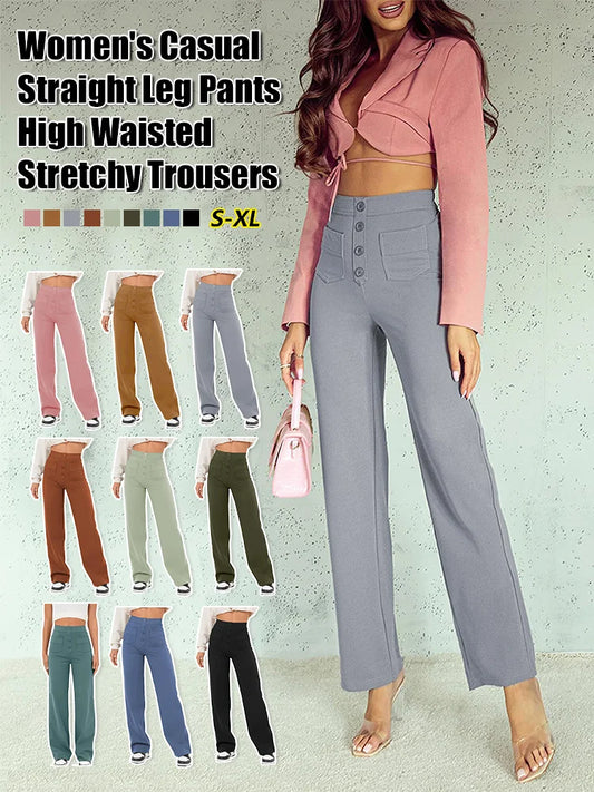 🎁Limited time 49% OFF⏳Multi-pocket High Waisted Stretch Trousers