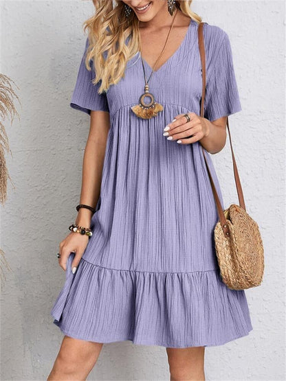 🎁Hot Sale 40% OFF⏳Retro V-neck Loose Casual Dress