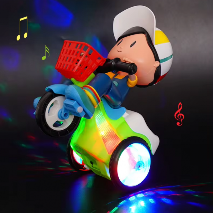 🎁Stunt Tricycle for Kids: Music, Lights, 360° Rotation