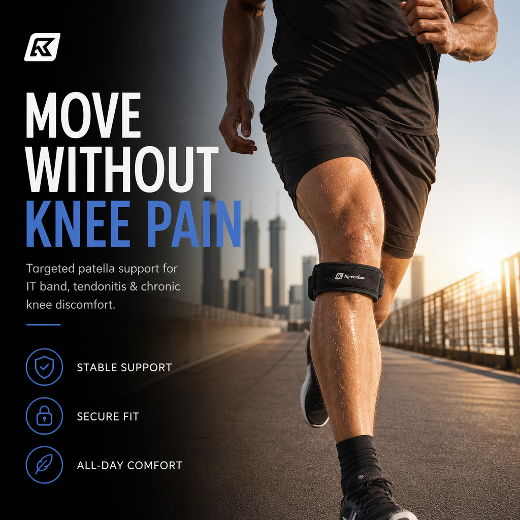 🥳2026 HOT SALE🥳💞50K+ SOLD!🦵💪 50% OFF! Sports Patella Brace – Adjustable strap, breathable neoprene. Relieves knee pain, stabilises patella. Run & gym without pain! 🏃‍♂️✨