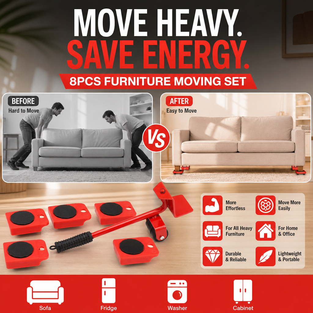 🎁2026 New Arrivals 50% OFF💥Furniture Moving System – lift & slide up to 800 lbs, 360° rotation, floor-friendly pads. Move heavy furniture easily by yourself! 🛡️💪