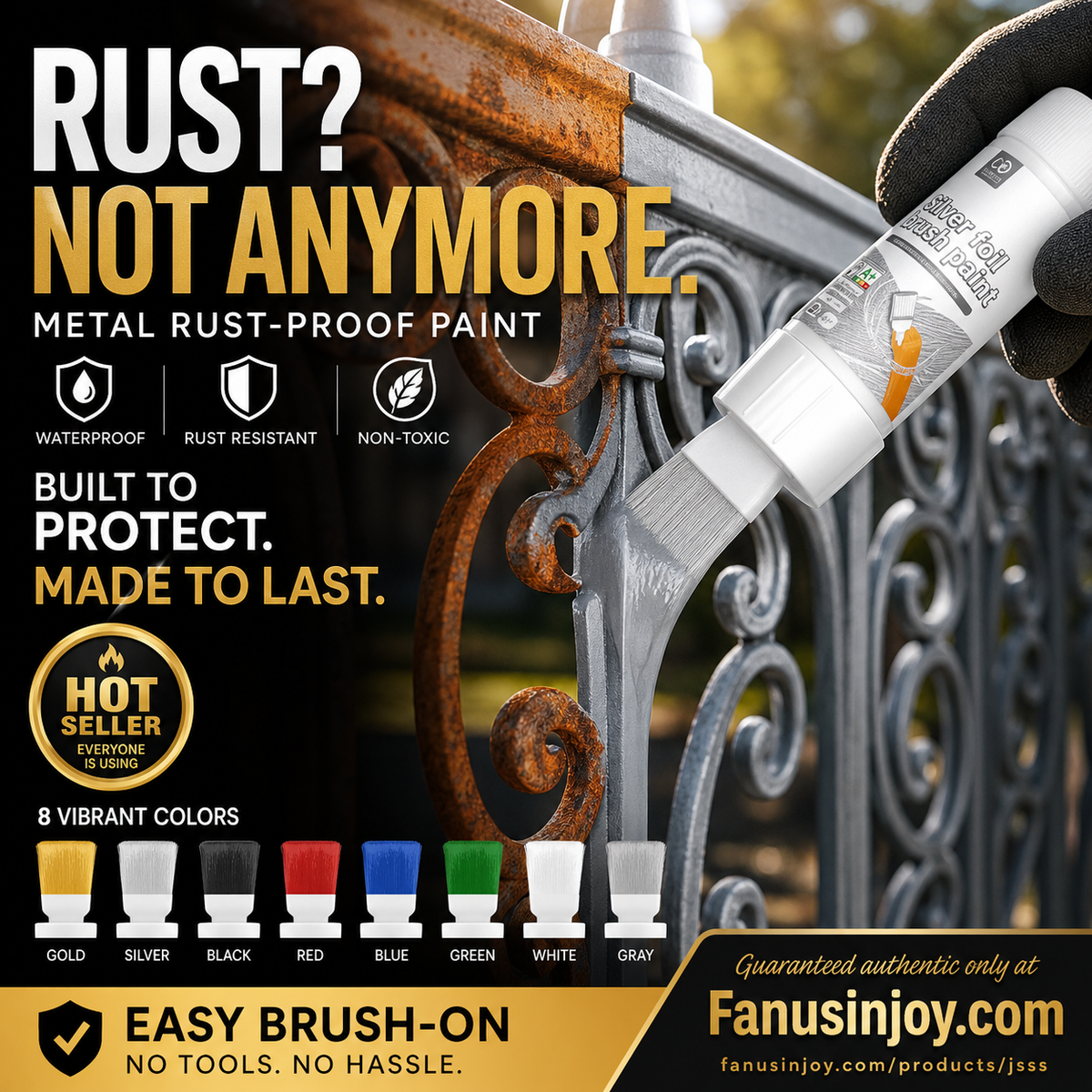 ✨New Arrival-🔥🖌️Refresh paint surfaces in one simple spray!✨🏠Water-Based Metallic Silver Paint with Built-in Brush💥👍