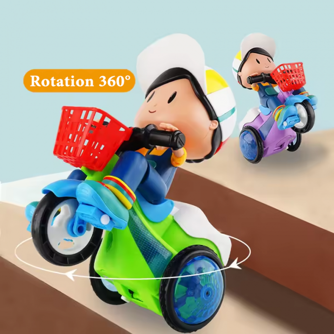 🎁Stunt Tricycle for Kids: Music, Lights, 360° Rotation