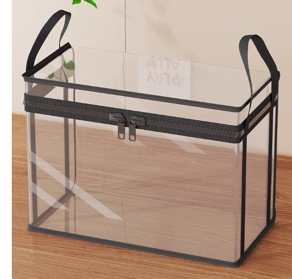 🎁 Transparent Fabric Storage Box | Foldable Closet Organizer – Perfect for Clothes, Toys, Blankets & More! 🧸👕📦