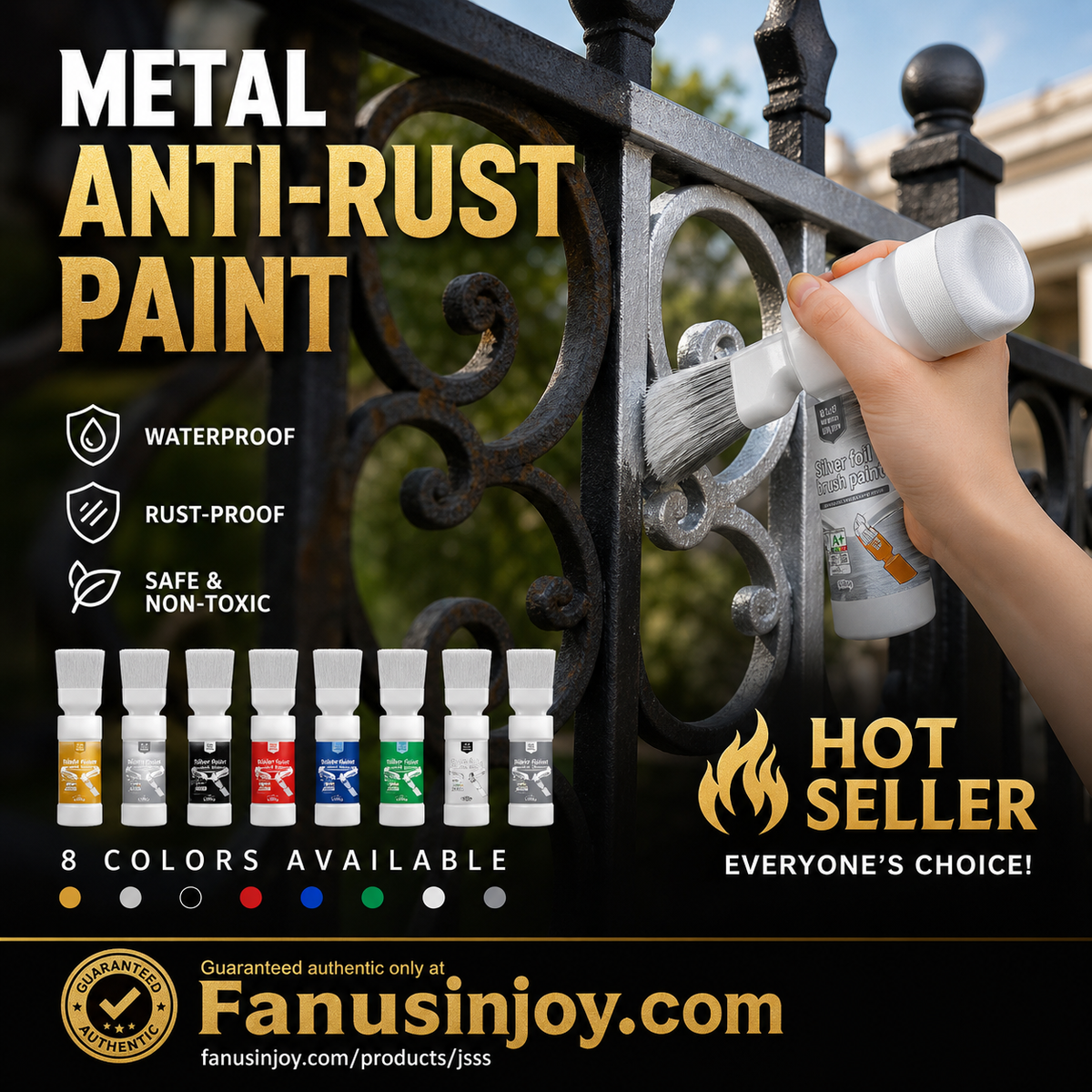 ✨New Arrival-🔥🖌️Refresh paint surfaces in one simple spray!✨🏠Water-Based Metallic Silver Paint with Built-in Brush💥👍
