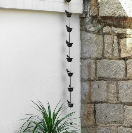 🔥Limited Time Sale 49% OFF🔥Where Rain Meets Art – Decorative Rain Chain with Bird Bath Design