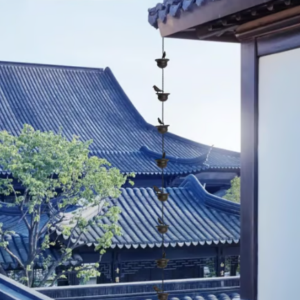 🔥Limited Time Sale 49% OFF🔥Where Rain Meets Art – Decorative Rain Chain with Bird Bath Design