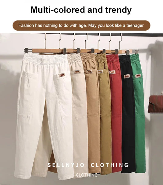 🎁Limited time 49% OFF⏳Good Gift🎉Women's Elastic Waist Cotton Trousers