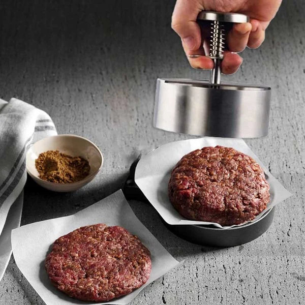 ⏳Time-Limited Special⏰Manual Meat Press for Burger Patties – 304 Stainless Steel, Dishwasher Safe & Non-Stick ✨
