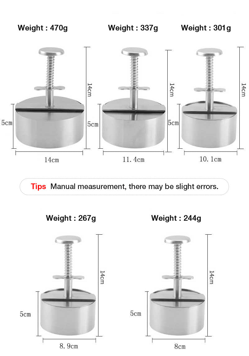 ⏳Time-Limited Special⏰Manual Meat Press for Burger Patties – 304 Stainless Steel, Dishwasher Safe & Non-Stick ✨