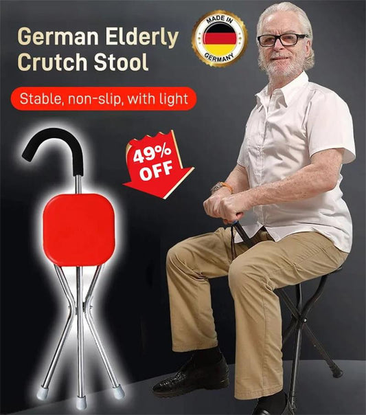 🎁Hot Sale 40% OFF⏳2024 New Design Elderly Crutch Stool（A great tool for seniors）