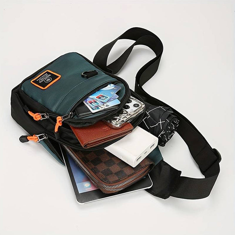 🎒 BUY 3 GET 4! ✨ Men's Waterproof Nylon Crossbody Bag - Multi-Compartment Organization with Adjustable Strap for Travel & Everyday Use 🌧️💼