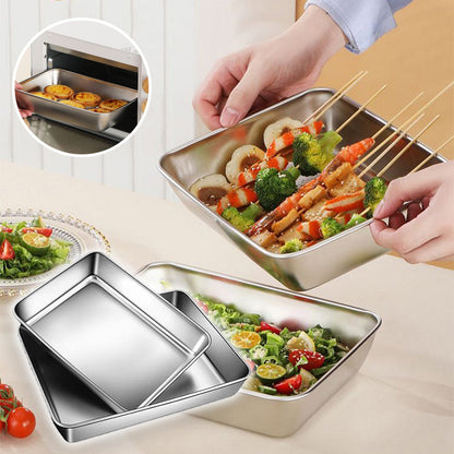 🔥2024-Hot Sale🎁49% OFF-Stainless Steel Square Plate（With Lid）