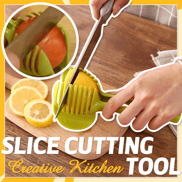 🍋50% OFF NOW! Creative Kitchen Slice Cutting Tool, Food‑Grade Aluminum Alloy Hand‑Held Slicer, Quick Slicing Holder for Lemon, Tomato, Onion & Soft Fruits Vegetables