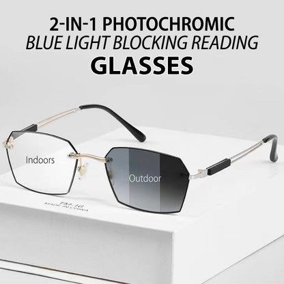 2-in-1 Photochromic Blue Light Blocking Reading Glasses