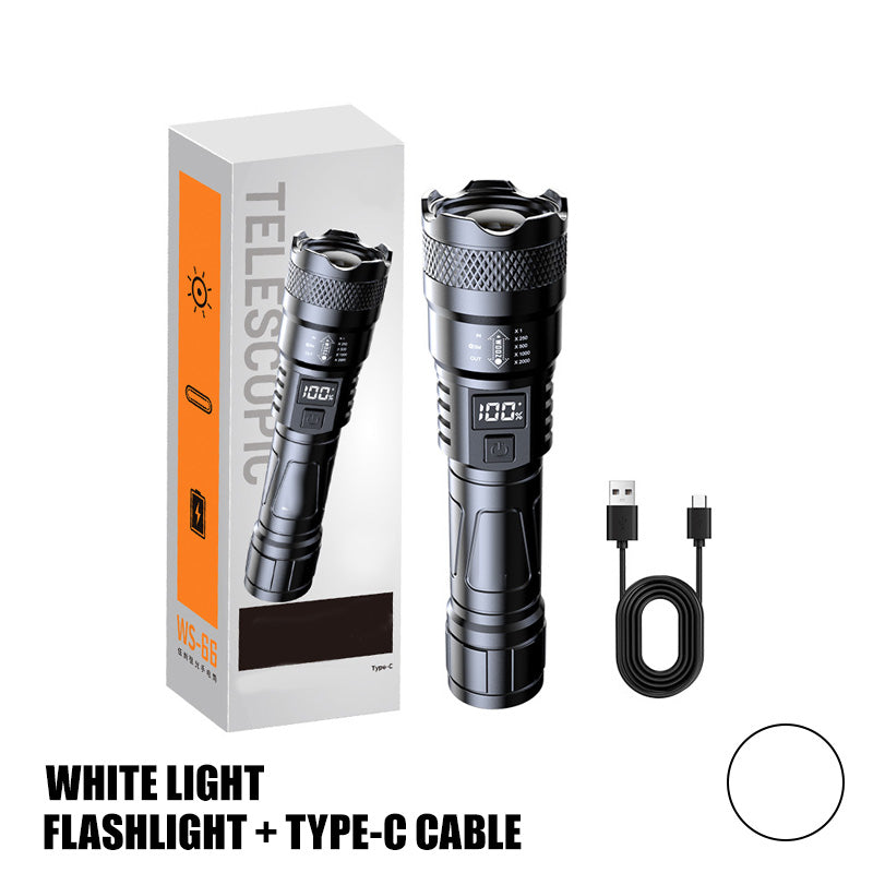 🔥50% OFF | LED Strong Light Retractable Flashlight - Ultra-Bright & Compact 🎇 + Free USB Charging Cable