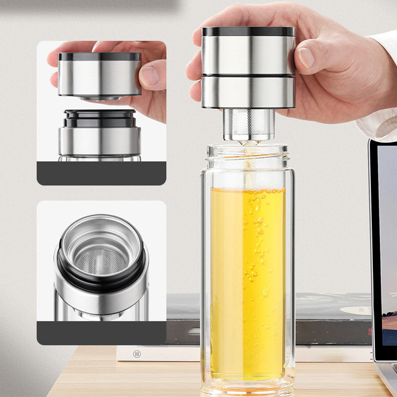 Double Wall Borosilicate Portable Tea Cup