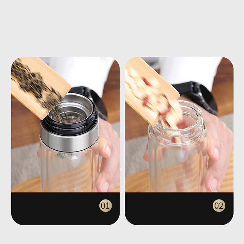 Double Wall Borosilicate Portable Tea Cup