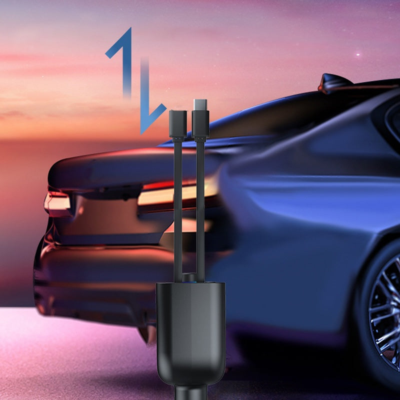 Multifuntional Bluetooth Retractable 120W Fast Car Charger