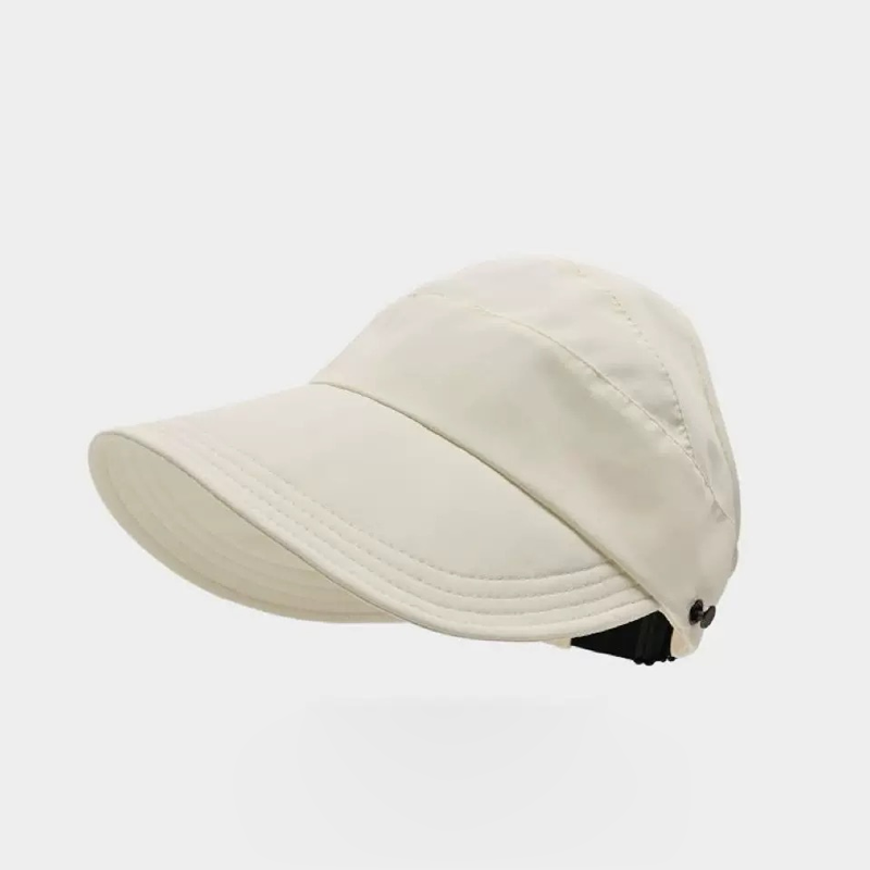 🎉Summer Sun Protection Essentials👒Wide-Brimmed Half-Cap Sun Hat with Hook Closure