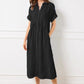 🎁New arrival 50% OFF💥Striped Lapel Button Down Shirt Dress | With Functional Pockets