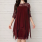 📢📢40% OFF !! ⏰Women's Elegant High-Low Hem Lace Overlay Dress🌺