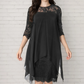 📢📢40% OFF !! ⏰Women's Elegant High-Low Hem Lace Overlay Dress🌺
