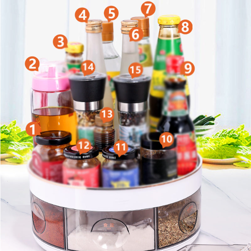 360° Rotating Double-Layer Spice Organizer