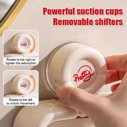 Wall-Mounted Soap Dish with Suction Cup & Flip-Top Lid