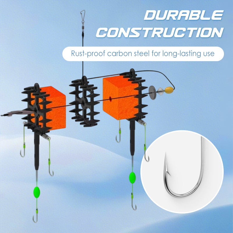 Carp Fishing Hooks Kit with Linked Square Bait Holders