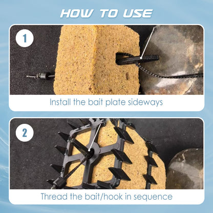 Carp Fishing Hooks Kit with Linked Square Bait Holders
