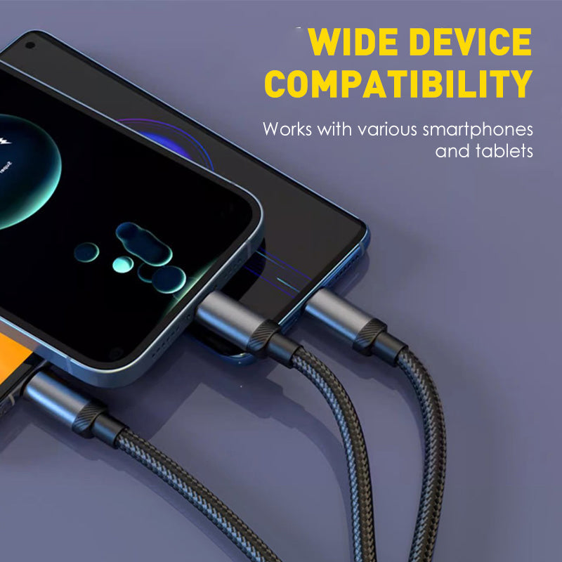 120W 3-in-1 Fast Charging Cable with Digital Display