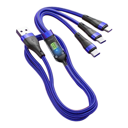 120W 3-in-1 Fast Charging Cable with Digital Display