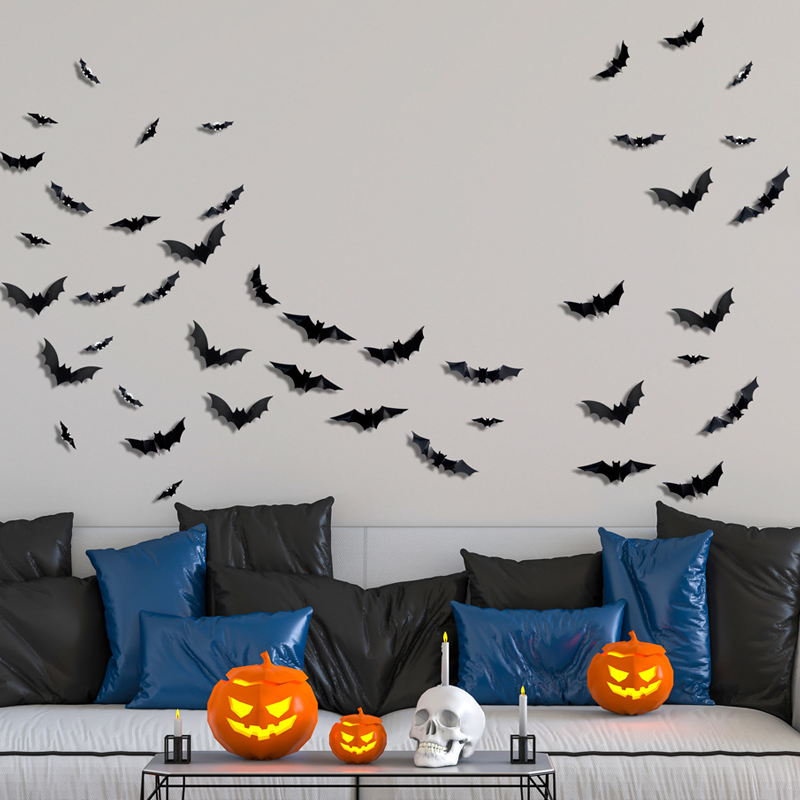 🦇Halloween 3D Bat LED Wall Light Decor 💡 – No Drilling Needed, Easy Installation | Soft LED Glow for Living Room/Bedroom Festive Vibe