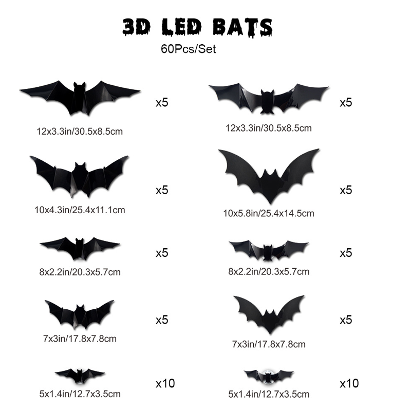 🦇Halloween 3D Bat LED Wall Light Decor 💡 – No Drilling Needed, Easy Installation | Soft LED Glow for Living Room/Bedroom Festive Vibe