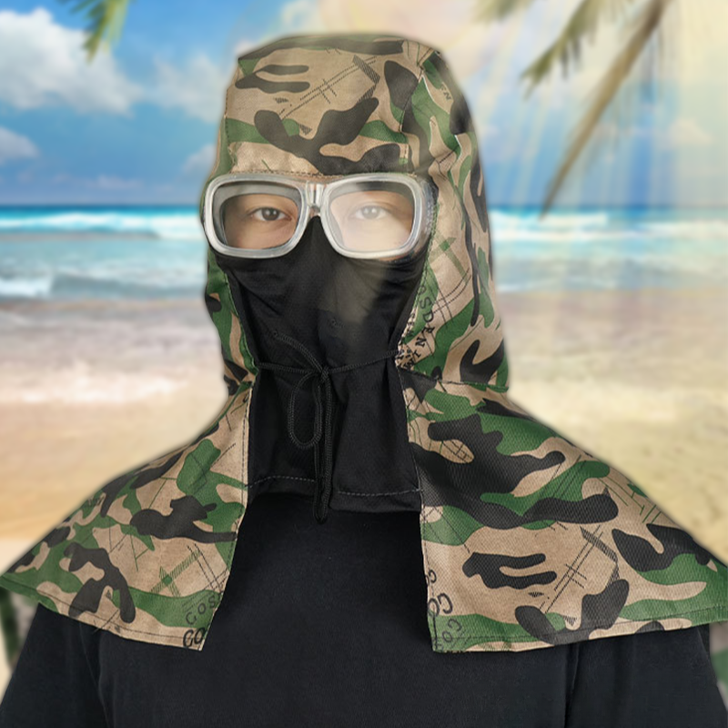 Multi-Purpose Outdoor Dustproof Poncho with Hood, Face Mask & Anti-Fog Goggles