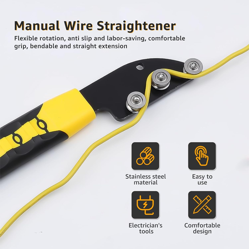 🔥Hot Sale 50% OFF🔥 Handheld Wire Straightener – Smooth-Rolling Rollers, Helps Straighten Cable & Wire, Sturdy Hand Tool 🔧