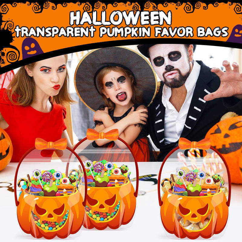 🥳2026 BESTSELLER🥳 Halloween Treat Bags – Pumpkin Design, Resealable Zipper – Easy Carry Handle – 10-Pack – Ideal for Trick-or-Treat & Parties! 🛡️💨
