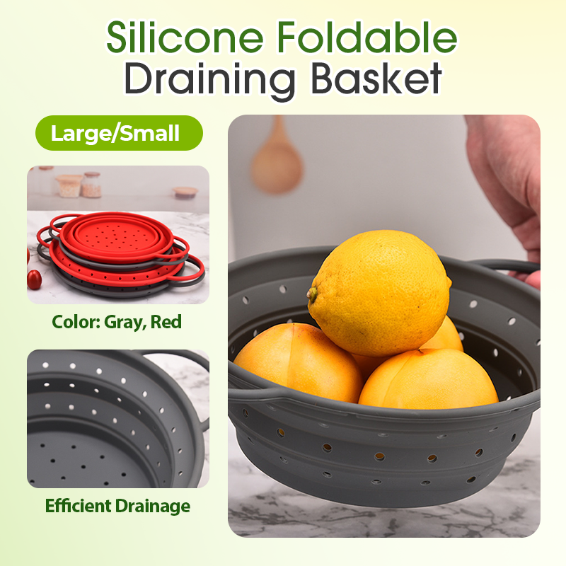 Silicone Foldable Draining Basket