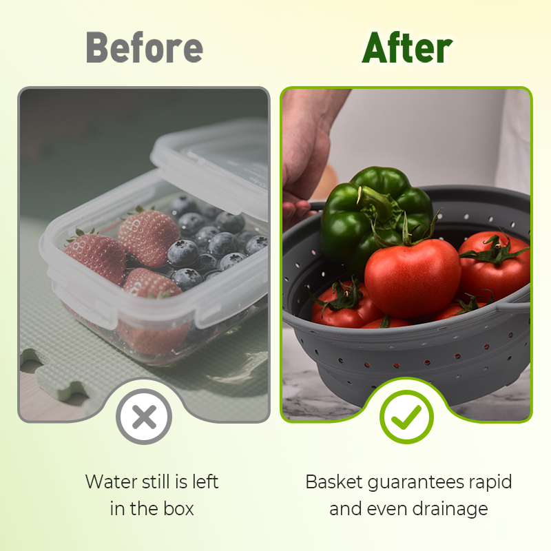 Silicone Foldable Draining Basket