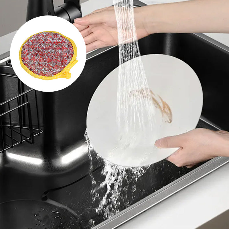 Double-Sided Round Dishwashing Sponge