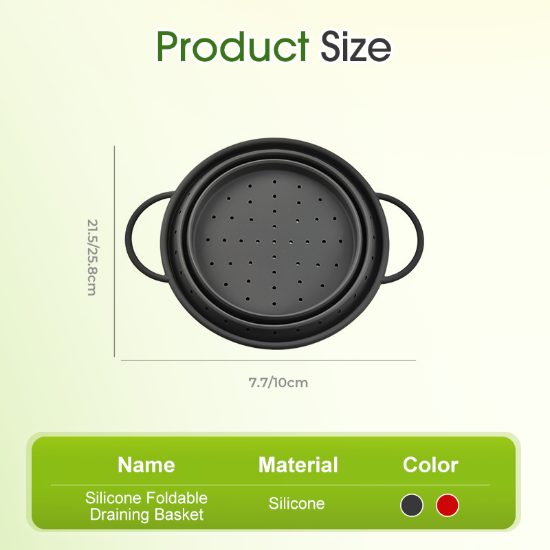 Silicone Foldable Draining Basket