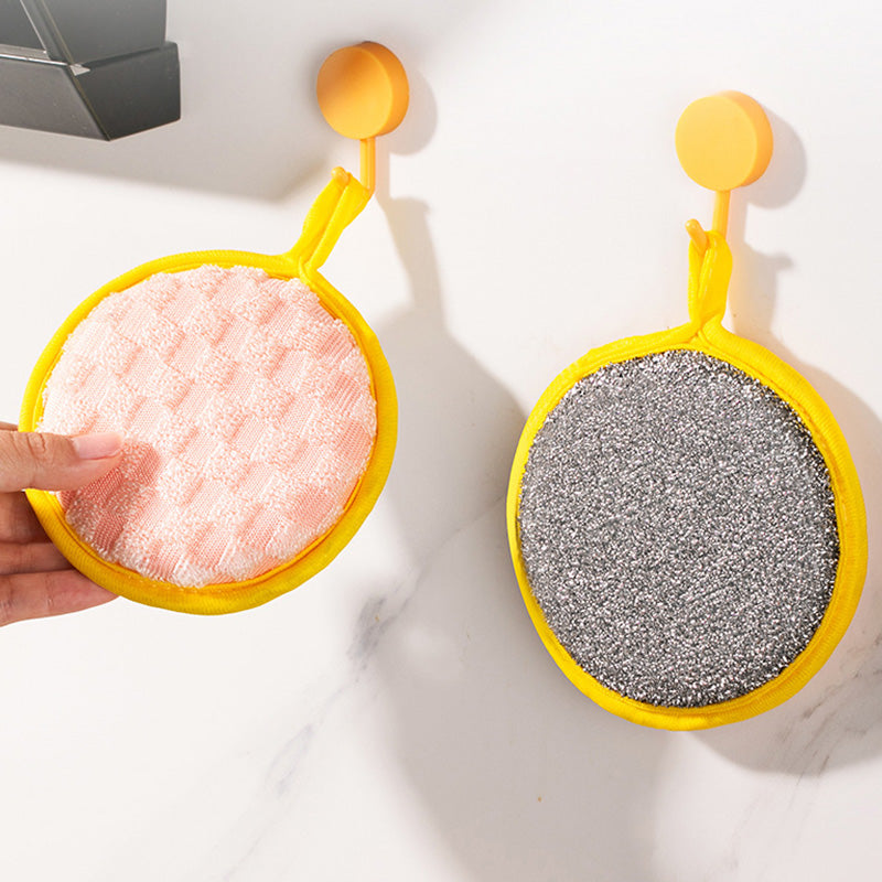 Double-Sided Round Dishwashing Sponge