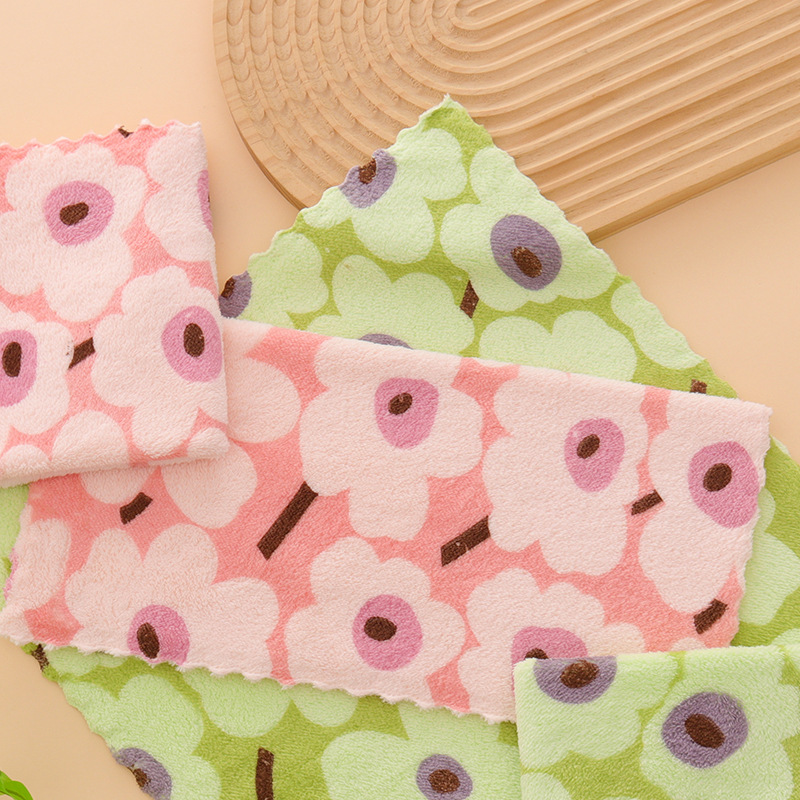 5PCS Coral Flannel Dishcloths for Home Use