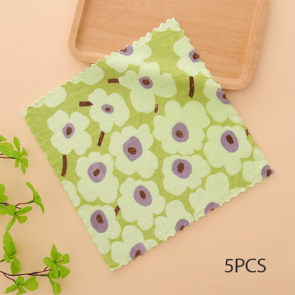 5PCS Coral Flannel Dishcloths for Home Use