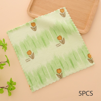 5PCS Coral Flannel Dishcloths for Home Use