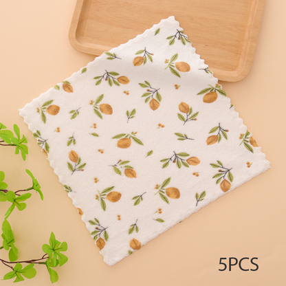 5PCS Coral Flannel Dishcloths for Home Use